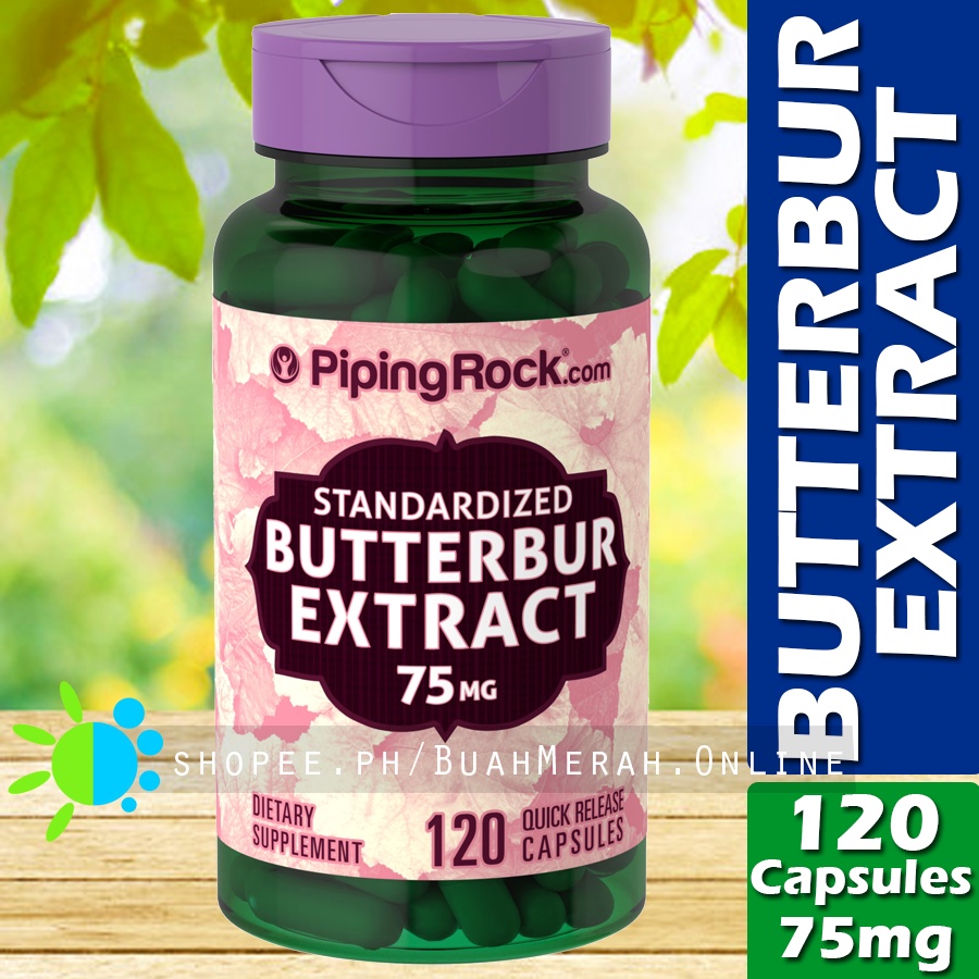 BUTTERBUR EXTRACT 75mg x 120 Capsules STANDARDIZED Petasites Hydridus