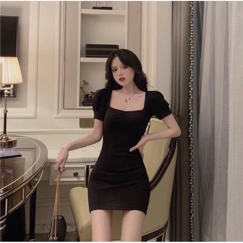 black dress outfit korean