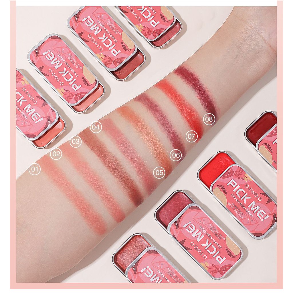 Multifunctional 3 In 1 Lipstick Blush Makeup Palette (Eyeshadow, Lip