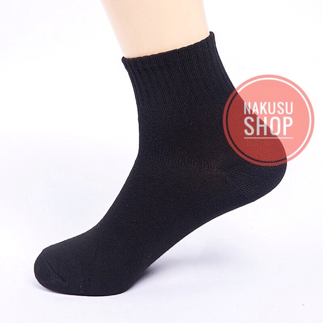 Nakusu 12Pairs Men's Business Breathable Cotton Casual Socks Black ...