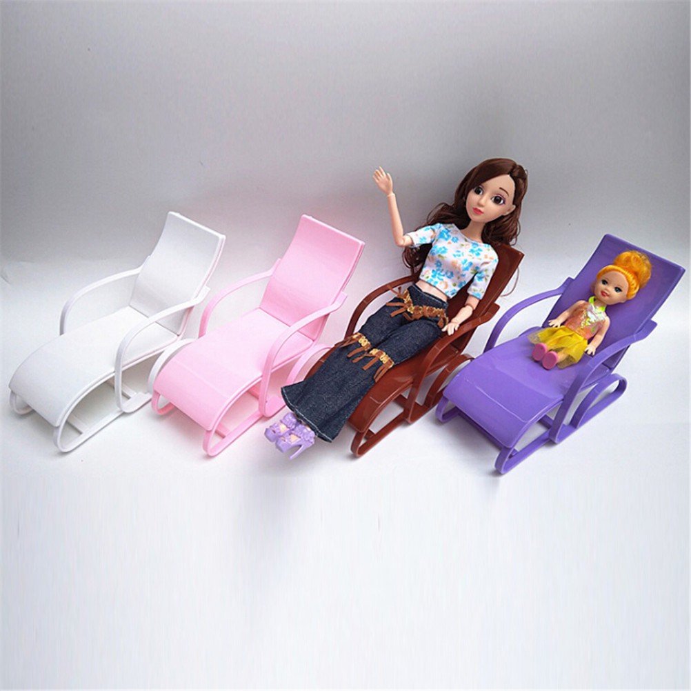 Doll Barbies Dollhouse Furniture Beach Lounge Chair For Barbies Doll Dream House Garden Beach