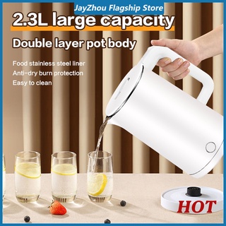 2.3L Electric Kettle Double Layer Stainless Steel kettle Anti-scalding Automatic Heater Water Kettle