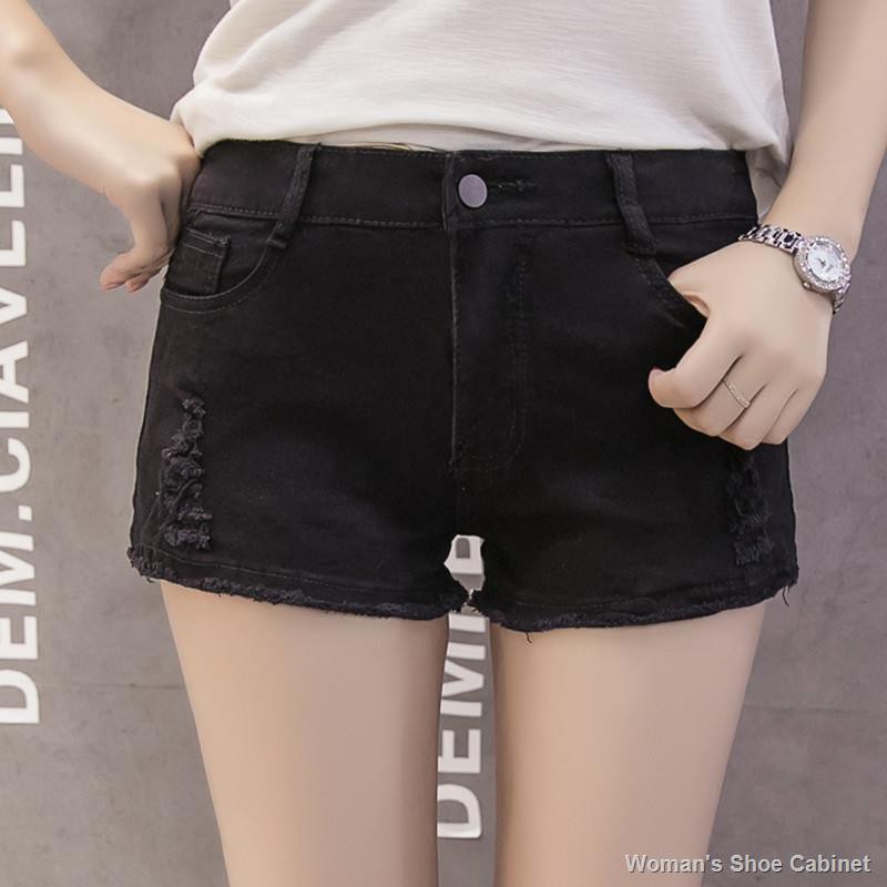 black womens denim shorts