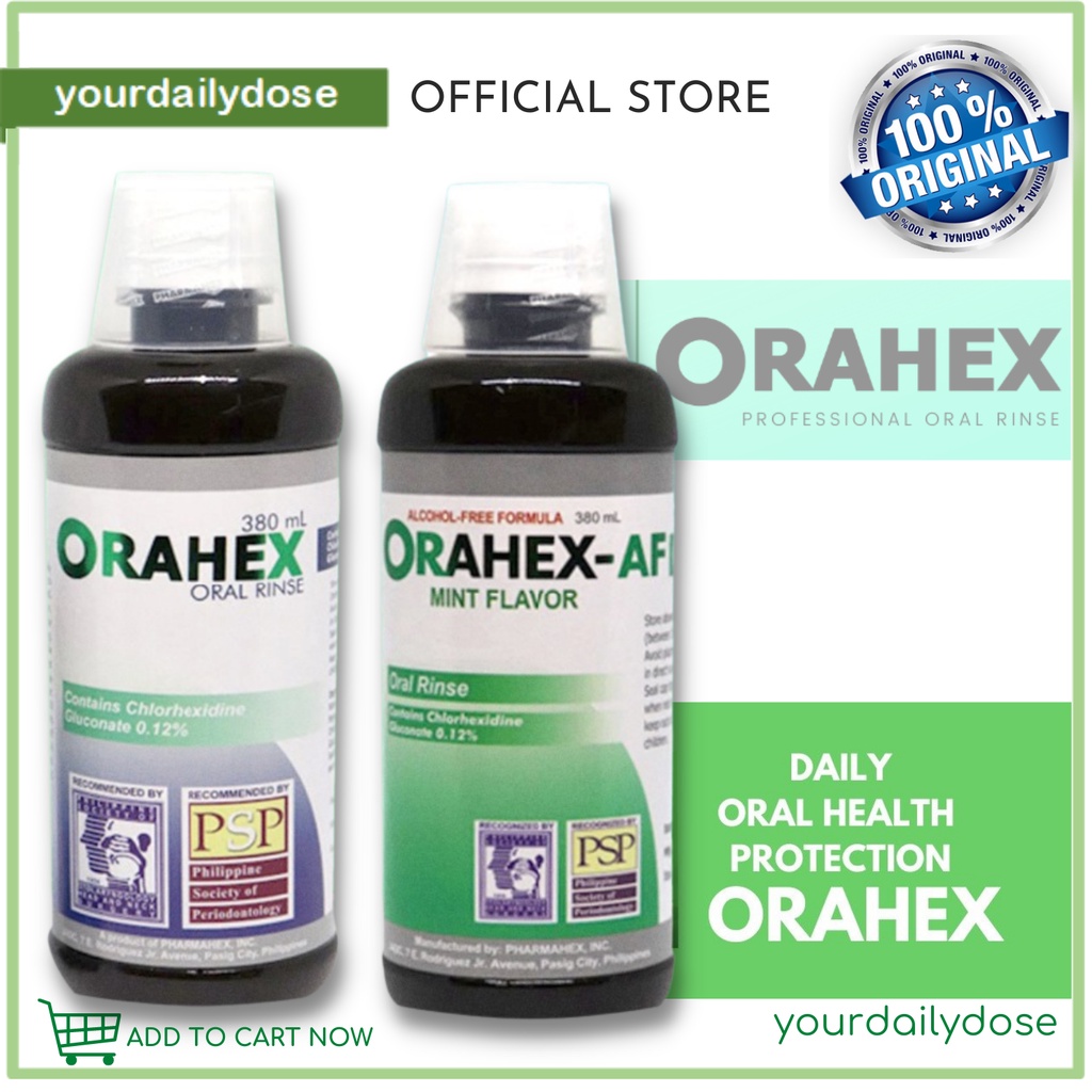 On hand ORAHEX ORAL RINSE SOLUTION MOUTHWASH ORIGINALMINT REGULAR