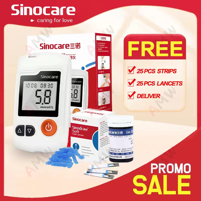Sinocare GA3 Blood Glucose Meter with 25 Strips Lancets