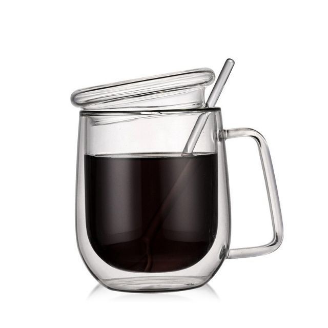 glass and metal coffee mugs