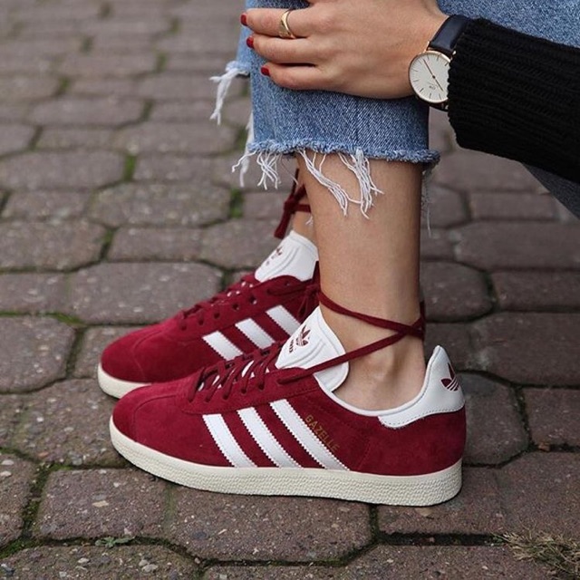 adidas gazelle burgundy and blue