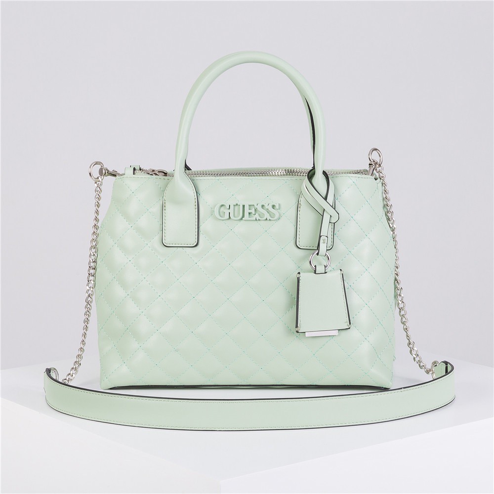 guess green handbag