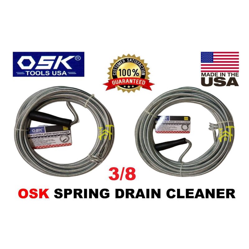 OSK FLEXIBLE SPRING DRAIN CLEANER 3/8 SEWER ROD PANTANGGAL BARA