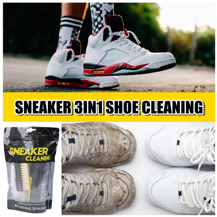 3 In 1 Shoes Sneakers Cleaning Kit Shoe Care Cleaning Kit/Set Pembersih