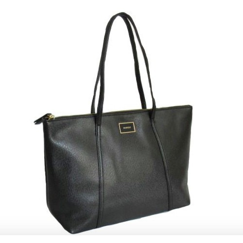 mango leather shopper bag