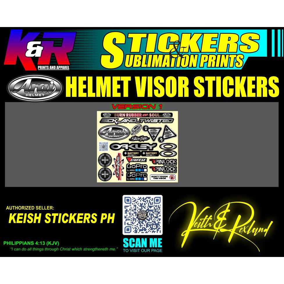 Arai Helmet Visor Decal Sticker Shopee Philippines