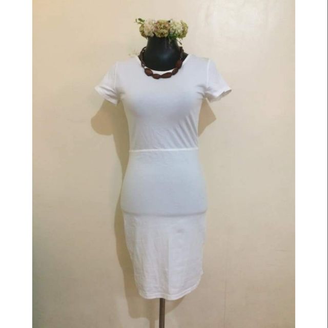 plain white mini dress