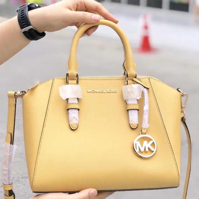 michael kors yellow satchel