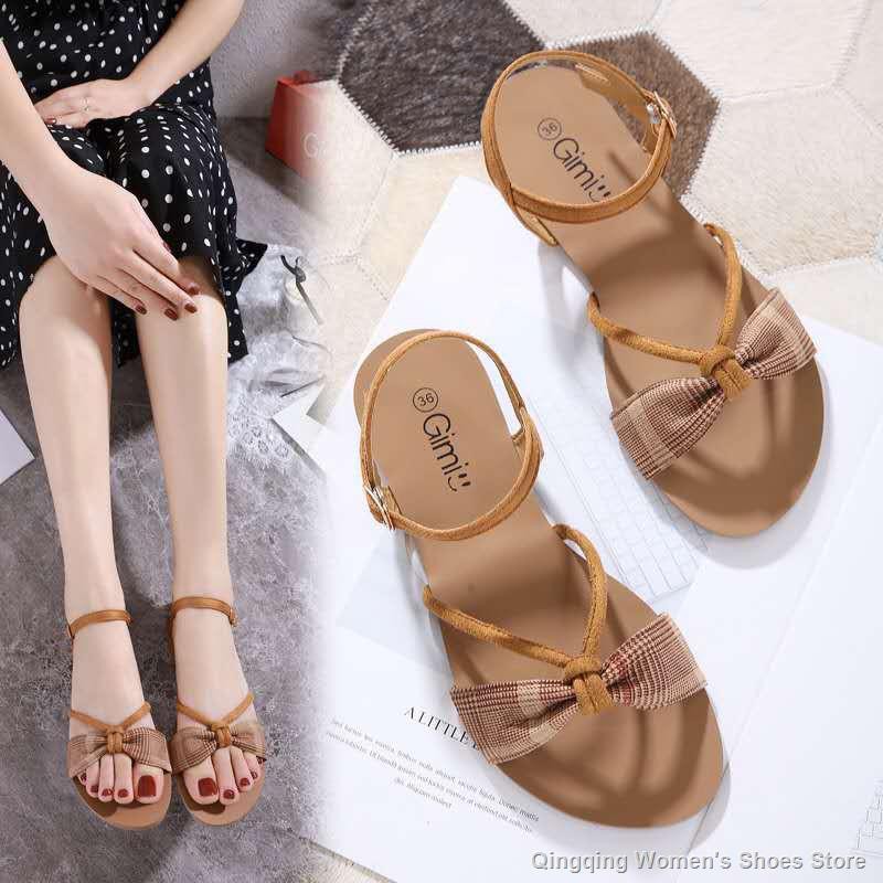 Korean Fashion Flat Slippers Summer Women Sandals AY-8046 | Shopee ...