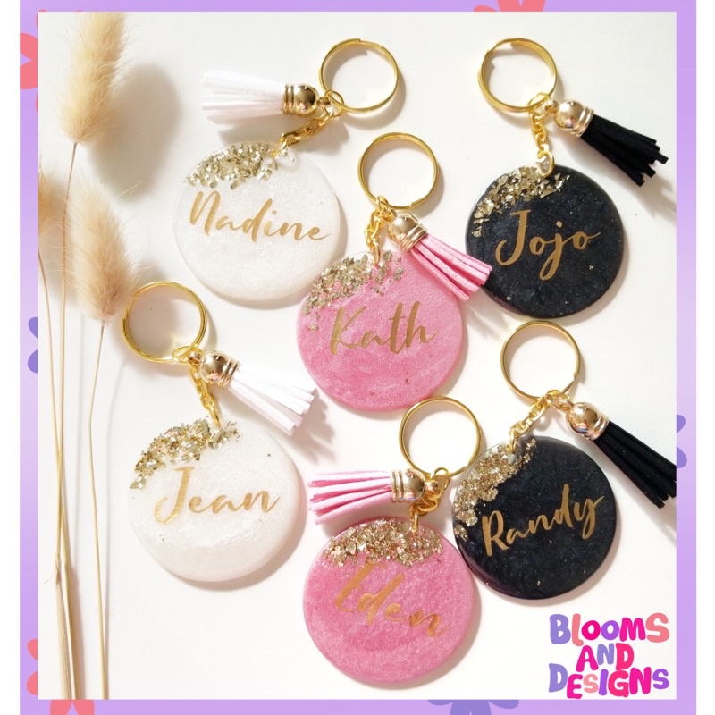 Personalized Resin Name Keychain With Tassel | Resin Keychain ...