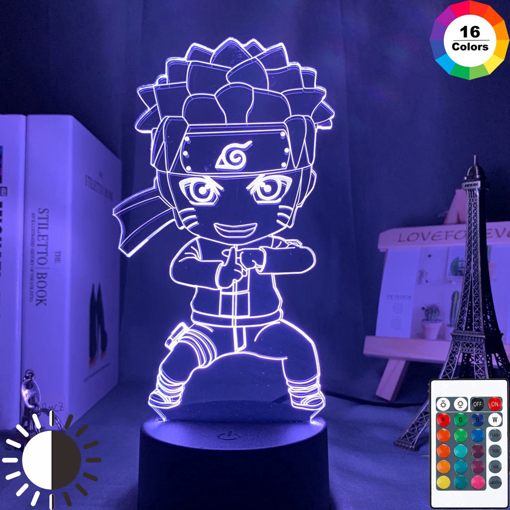 Chibi Naruto Uzumaki 3D Lamp USB Touch Remote Night Light ...