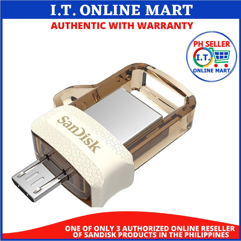 Sandisk 64GB OTG Dual Flash Drive M3 Gold, USB 3.0 and micro USB for ...