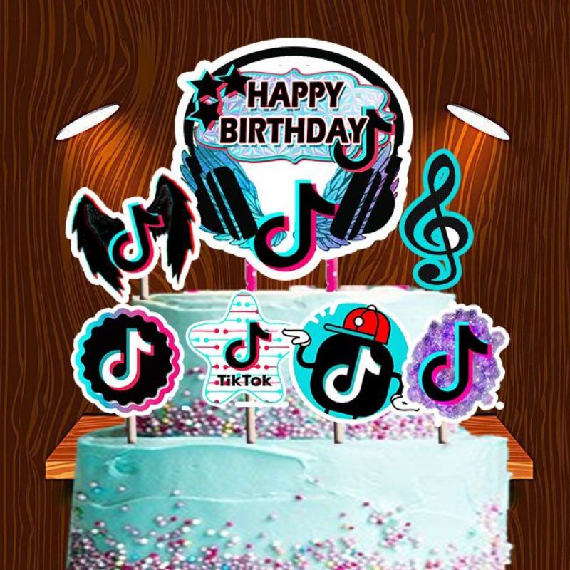 Tiktok Theme Cake Topper Set Shopee Philippines