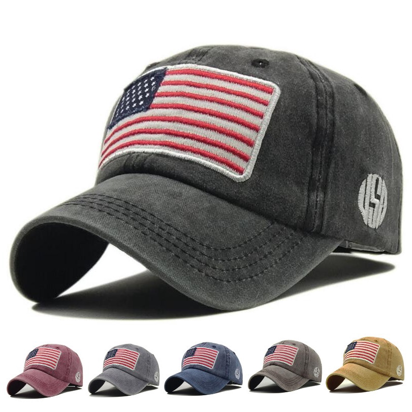 USA American Flag Baseball Cap Embroidered Polo Style Sports Outdoor ...