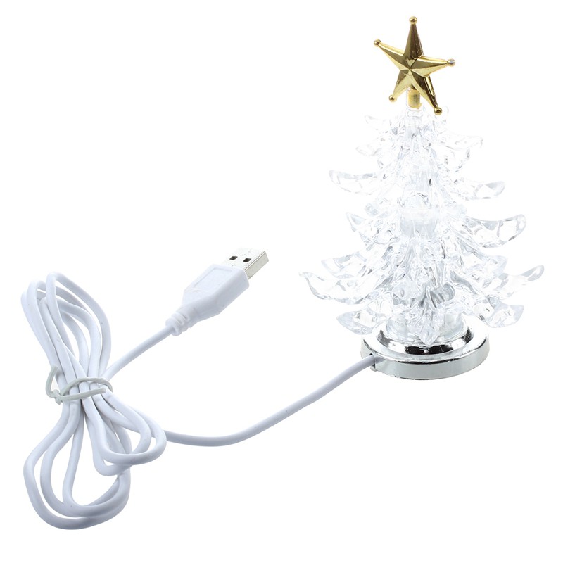 Usb Powered Miniature Christmas Tree With Multicolor Leds