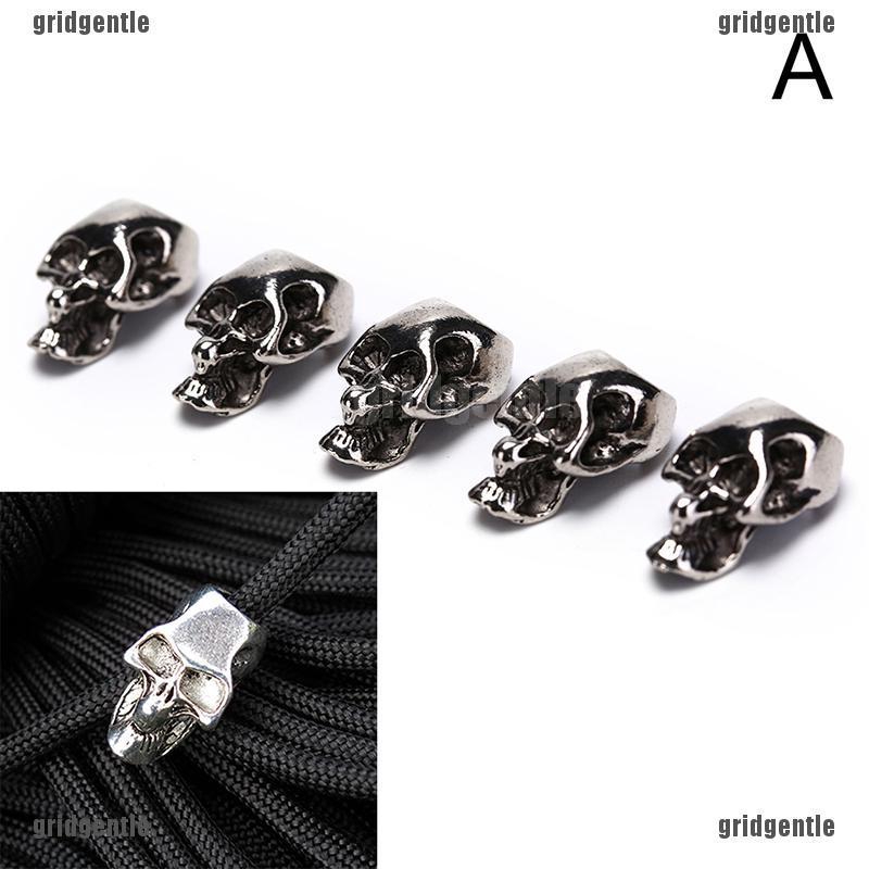 5Pcs/Lot Paracord Beads Metal Skull For Paracord Bracelet Accessories M&R 