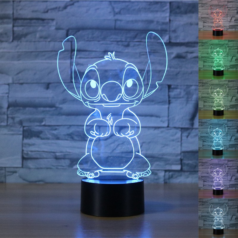 Lilo&Stitch Night Light 7 Colors Gradient USB LED Table Lamp Shopee