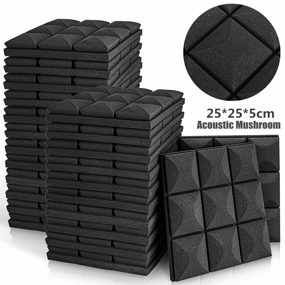 25 12 pack, Blue 5cm Acoustic Foam Panels,Soundproofing Insulation Wedge Acoustic Wall Foam Padding Studio Foam Tiles 25 