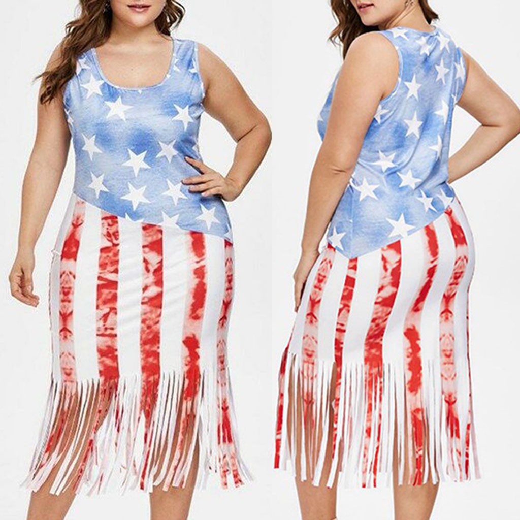 flag dress plus size