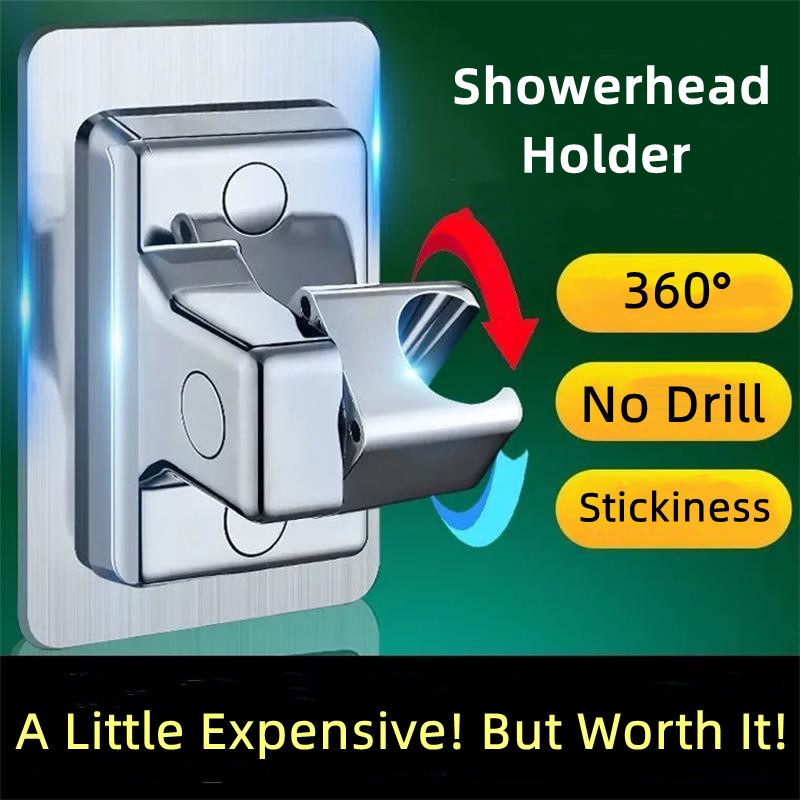 No Drill Showerhead Bracket Shower Head Holder Bathroom Rain Shower
