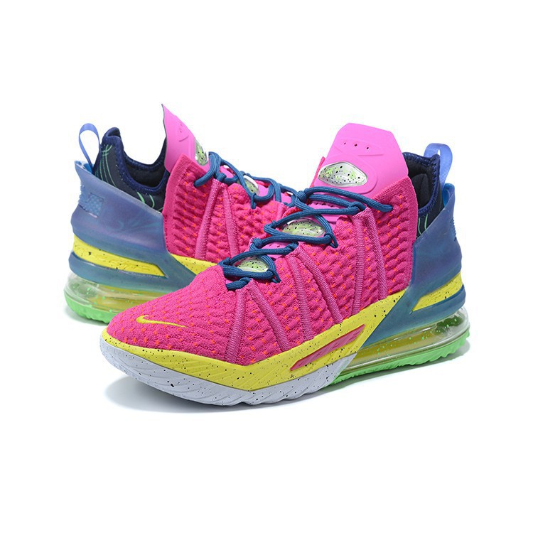 pink blue lebrons