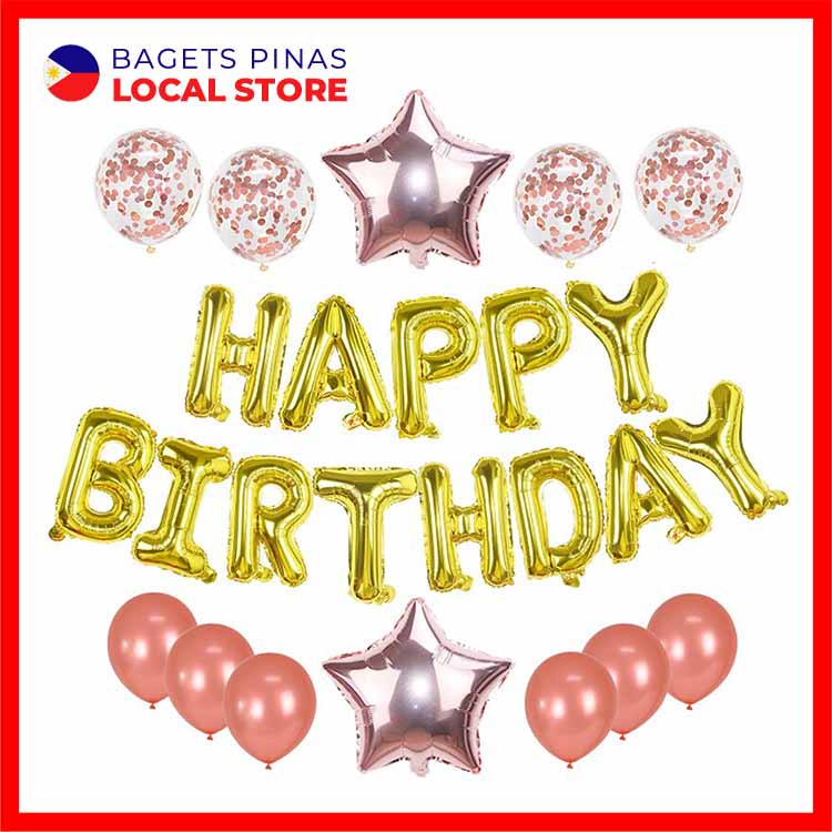 Bagets Pinas 25 In 1 Happy Birthday Balloons Decor Set Letter Banner 