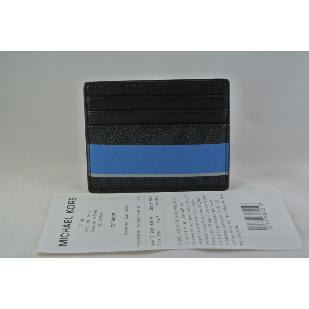 SALE!!! Michael Kors Jet Set Mens Tall Card Case/Wallet - Black/Blue |  Shopee Philippines