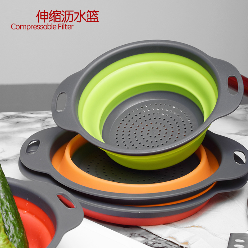 collapsible silicone colander