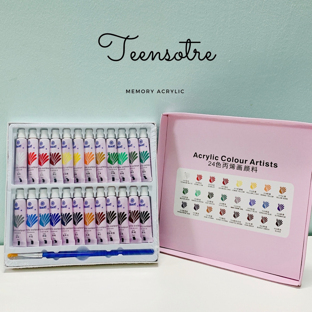 Professional Acrylic Color Memory - 5ml / Tube - Fabric Drawing / Clothing Drawing / Shoe Painting (All Materials) - 12 / 24 Colors
