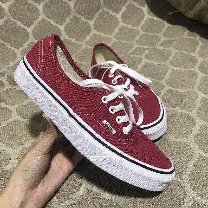 crimson red vans