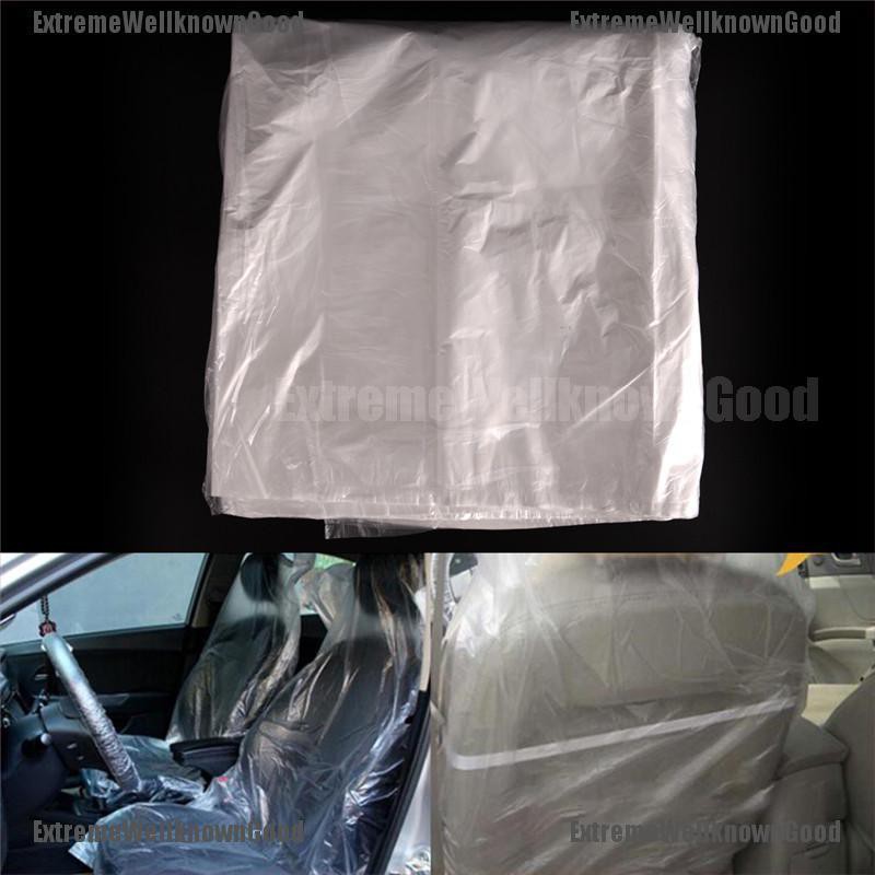 10pcs Disposable Plastic Car Seat Covers Protectors Mechanic Valet Roll
