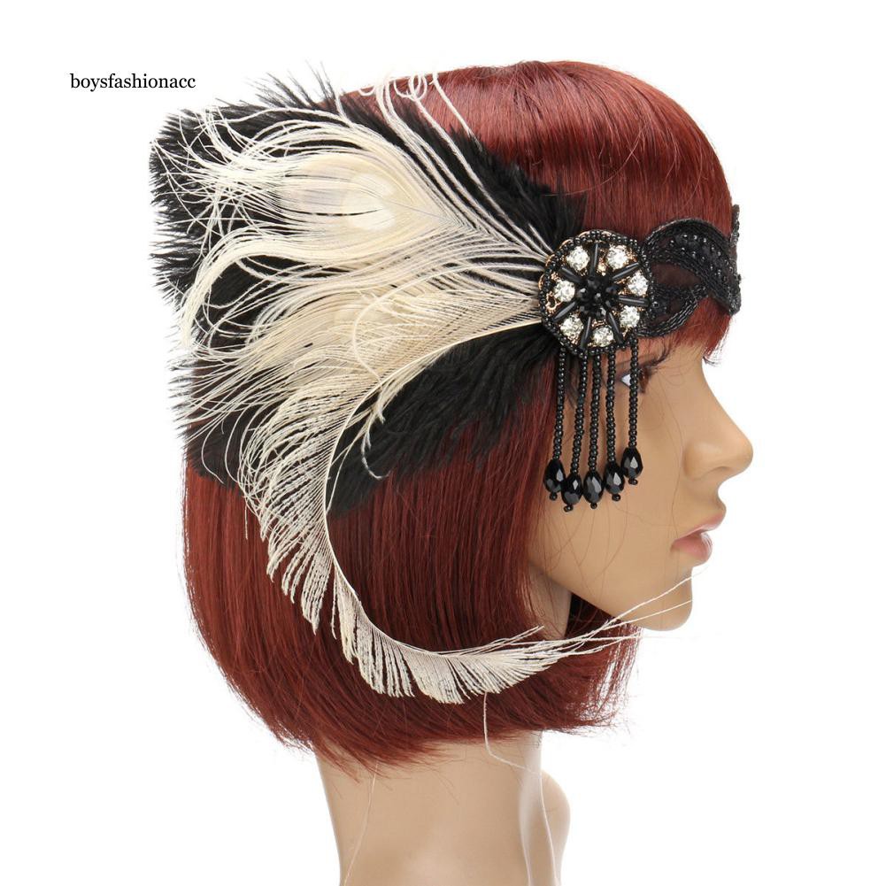 Weddings DDazzling Feather Fascinator Headbands 1920s Prom Queen Headpiece for Special Events