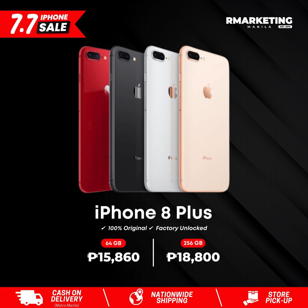 iPhone 8 Plus 64GB 256GB (100 Original Used) Shopee Philippines