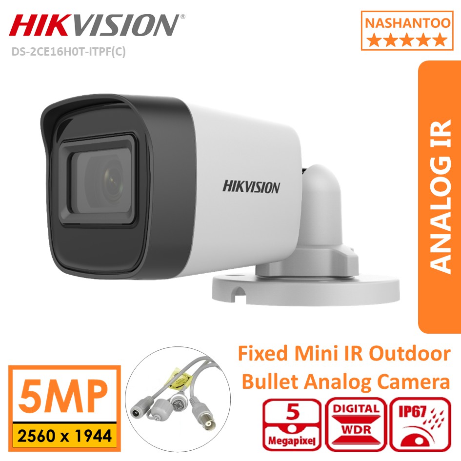 HIKVISION DS-2CE16H0T-ITPF 5MP 4in1 IR Night Vision Outdoor Fixed Mini ...