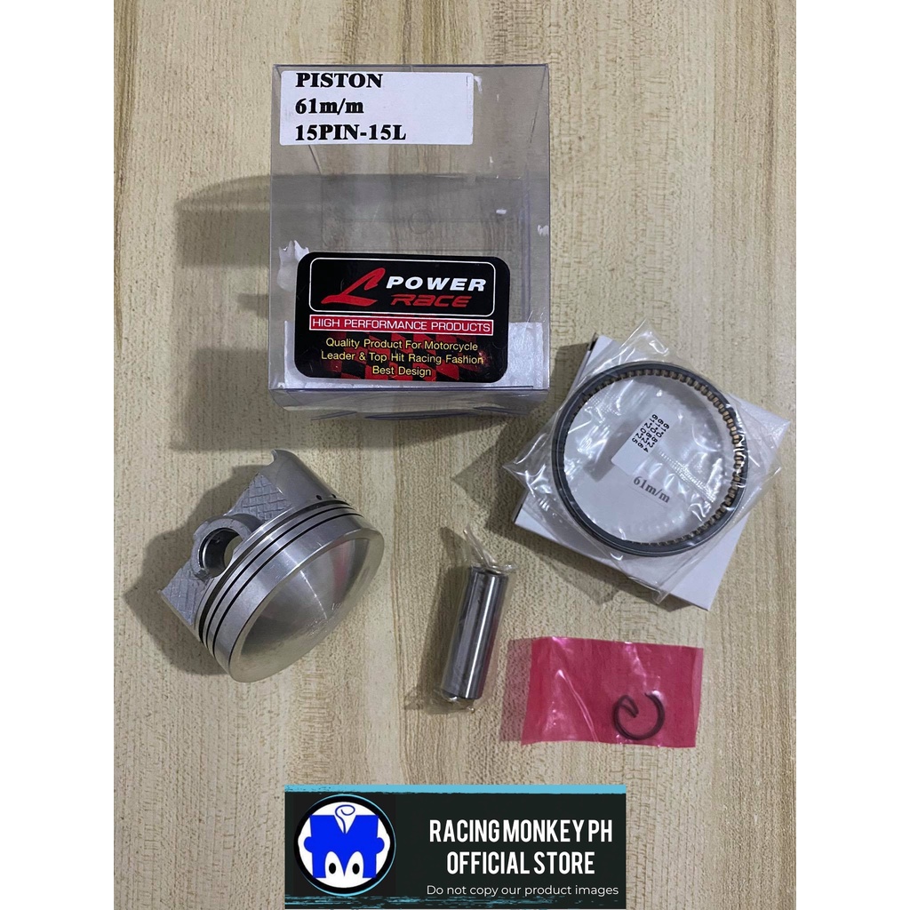 Piston Kit 61mm Pin 15 Blank Piston Full Dome (Mio Sporty/Soulty/Amore