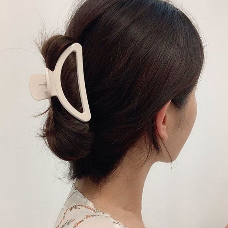 White Plastic Hair Claw Clip – 3.5-Inch Jaw, Buy 2 Get 2 Free Deal!