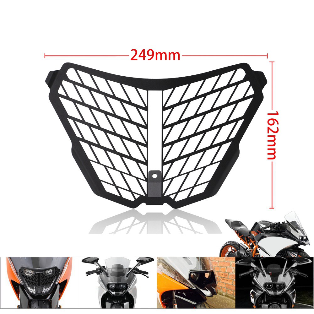 Headlight Grille Guard Cover Protector For KTM RC390 RC200 RC125 2014-2018