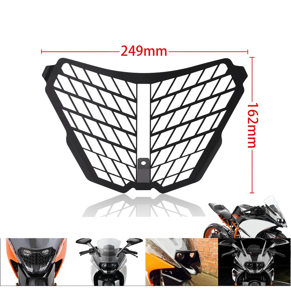 Headlight Grille Guard Cover Protector For KTM RC390 RC200 RC125 2014-2018 Headlight Grille Guard Cover Protector For KTM RC390 RC200 RC125 2014-2018