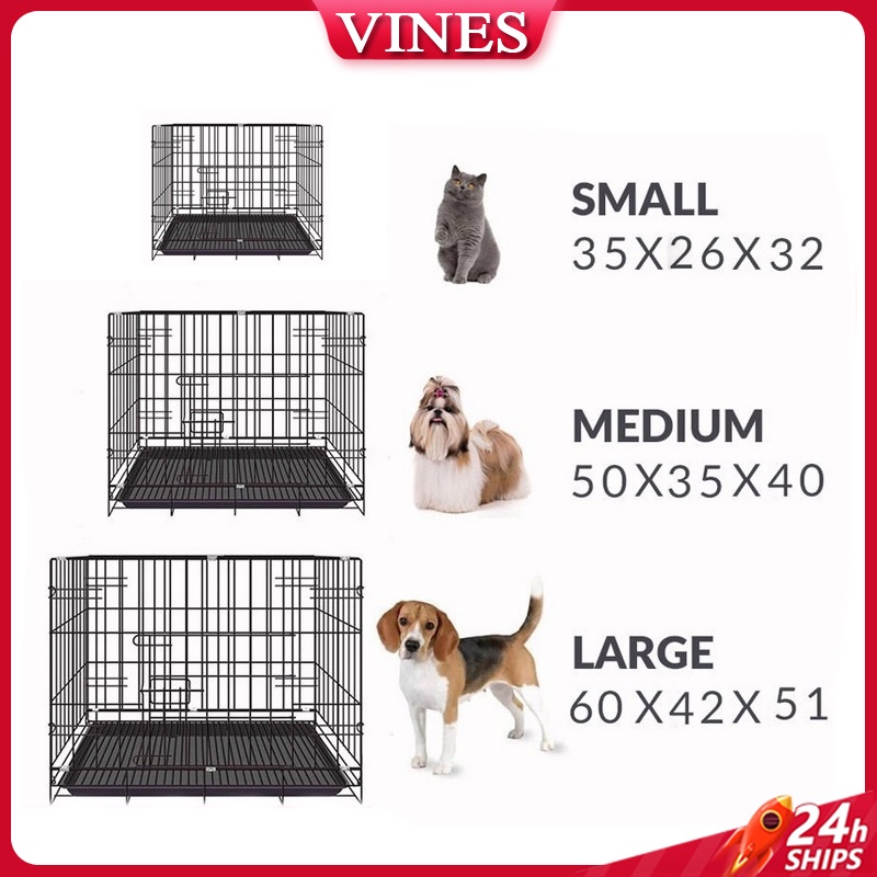 30cm 50cm 60cm Dog Cage With Poop Tray Heavy Duty Pet Collapsible Cage 