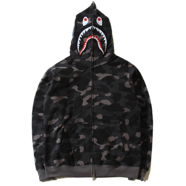 puma x bape shark hoodie black camo