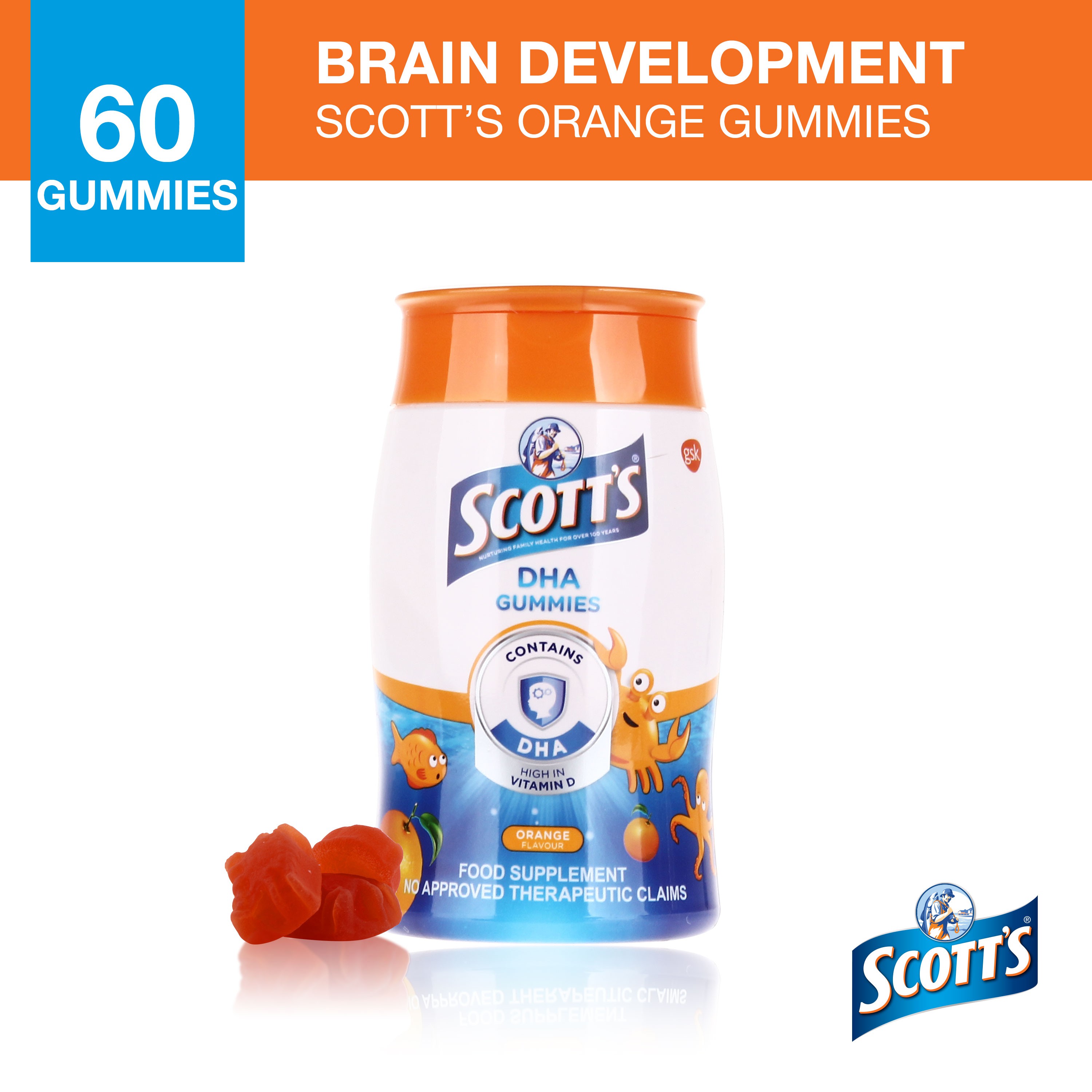 Scott's DHA Gummies Orange Vitamins for Kids 60s Shopee Philippines