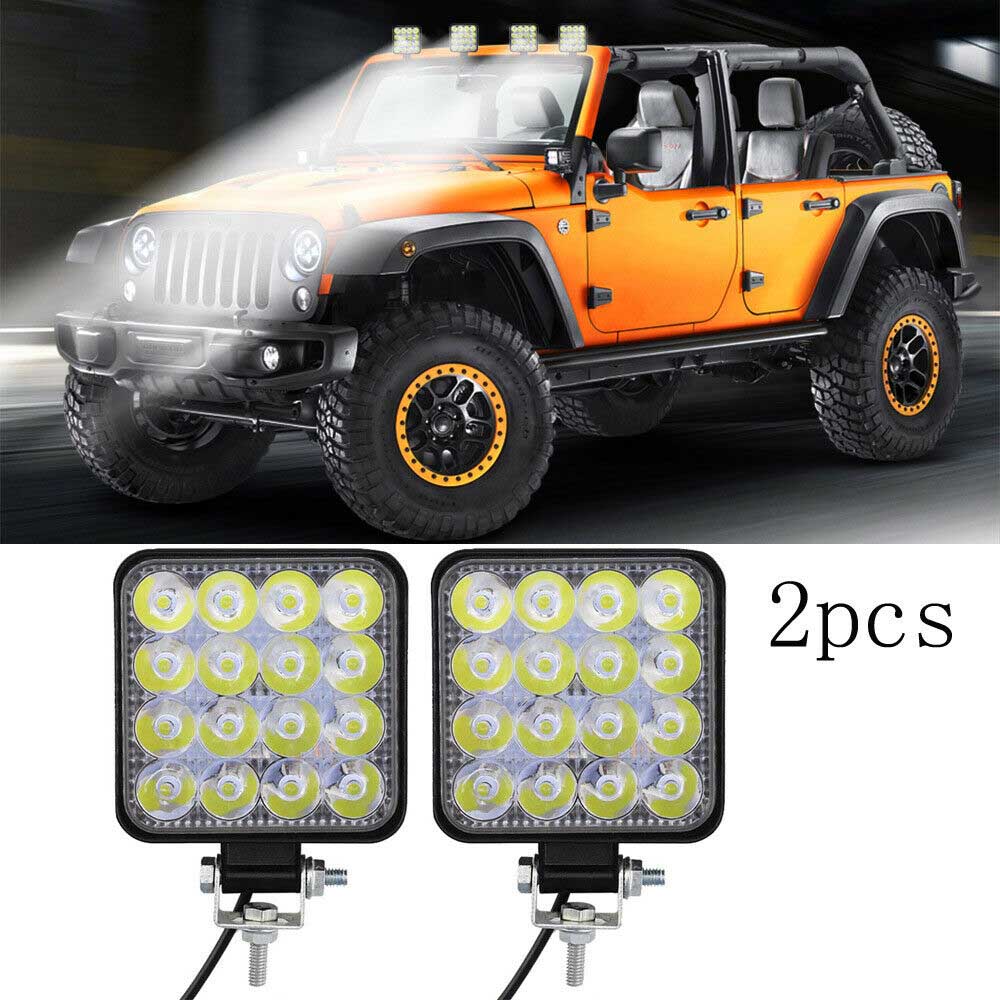 2/4X 12V 48W LED Spot Work Light Flood Lights Driving Lamp Car Van SUV Offroad