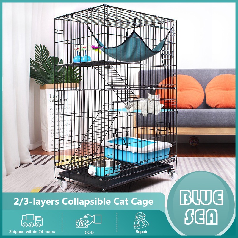 Cat Cage And Kitten Cage 2/3layers Collapsible Cage Easy To Assemble