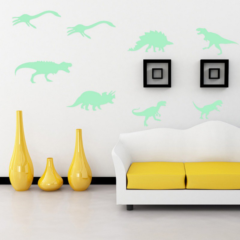 3d Home Wall Ceiling Glow In The Dark Dinosaurs Letters Stickers